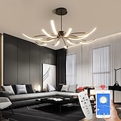 economico Luci a sospensione-moderna lampada a sospensione a led fai da te design luce regolabile 3000k-6500k con retrocomando sospensione nera lampada a sospensione regolabile adatta per sale da pranzo soggiorni camere da letto