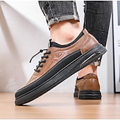 abordables Baskets-chaussures décontractées à lacets pour hommes en marron avec des accents noirs, conception durable pour un usage quotidien et des activités de plein air