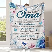 billige Tepper og pledd-morsdagsteppe, et brev til mor, morsdagsgave myk og koselig, perfekt gave til mor, blomster- eller hjertedesign, varm og behagelig