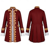billige Yttertøy-Retro / vintage Kostymer i middelalderstil Steampunk Jakke tailcoat Ytterklær Prins Adelsmann Helfarge Herre Steampunk Karneval Maskerade Fest / aften Voksne Frakk
