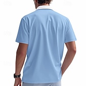 voordelige Klassieke polo voor heren-Voor heren Polo met kwartrits Golfshirt Dagelijks Feestdagen Kwart ritssluiting Korte mouw Modieus Basic Kleurenblok Lapwerk Zomer Lente Normale pasvorm Licht Blauw Zwart Wit Wijn Marineblauw Oranje