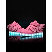 cheap Boys&#039; Shoes-Black LED Wing Sneakers for Kids – Light-Up Velcro Shoes for Festivals &amp; Night Events