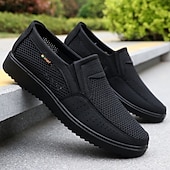 cheap Men&#039;s Slip-ons &amp; Loafers-Men&#039;s Grey Breathable Mesh Slip-On Shoes, Lightweight and Sporty, Ideal for Outdoor Activities and Casual Walks