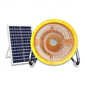 cheap Camping Lights &amp; Lanterns-Battery Operated Solar Desk Fan with LED Light 3-in-1 Solar Panel Powered &amp; DC Charger Powered &amp; Power Bank 12&#039;&#039; Cordless High Velocity Floor Fan For Household Camping Travel Outdoor 1PC