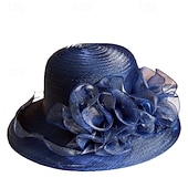 abordables Fascinadores &amp; Sombreros-Elegante Retro Antiguo derby Tocados Sombreros Sombrero de iglesia Dama Aristócrata Disfraz Mujer día de San Valentín derby Fiesta de Boda Pañuelo Adulto Sombrero Primavera verano