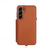 Недорогие Чехлы для Samsung-телефон Кейс для Назначение SSamsung Galaxy S24 Ultra Plus S24 ФЭ S23 S22 S21 S20 Ultra Plus FE S25 S25 Плюс S25 Ультра Кейс на заднюю панель со стендом Молния с ремешком Ретро ТПУ Кожа PU