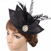 ieftine Pălării Party-Palarie Material Bumbac Oficial Nuntă Zi de Naștere Elegant Cu Pene Diadema Articole Pentru Cap