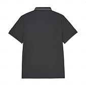 levne Pánské elitní polo-Pánské Pólo Práce ulice Klasický Krátký rukáv prázdniny Módní Pevná barva Proužky Knoflíky Stripe-Trim Léto Jaro Černá Bílá Světle šedá Pólo