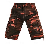 baratos Clássico-Homens Bermuda Cargo Shorts camuflados Calção Shorts de verão Bolso multi Bolso com aba camuflagem Côr Camuflagem Conforto Vestível Comprimento do joelho Ao ar livre Esporte Diário Moda Casual