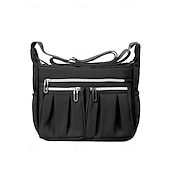 cheap Crossbody Bags-Women&#039;s Multi-Pocket Shoulder Bag – Lightweight Waterproof Nylon Crossbody Purse with Zipper Closure for Travel, Work and Daily Use Pink purple Black