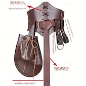 ieftine Accesorii și altele-Retro / vintage Medieval Renascentist Curea în Talie Husă pentru curea Broasca sabie Pirat Viching elfică Pentru femei Viching Pirat Fantezie Halloween Carnaval Performanță Petrecere LARP Adulți