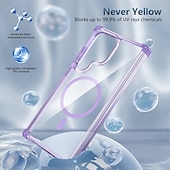 ieftine Carcasă Samsung-telefon Maska Pentru Samsung Galaxy S24 Ultra Plus S24 FE S23 Ultra Plus S22 Plus Ultra Capac Spate Magnetic Acceptă încărcarea fără fir Anti Șoc Retro PC