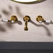 billige LED- Kraner-Vaskekran for baderom - Veggmontering / Utbredt galvanisert Montere Innsiden VægmonteretBath Taps