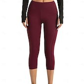 cheap Yoga Shorts &amp; Bikers-Women's Gym Shorts Yoga Shorts Workout Shorts Side Pockets Butt Lift Tummy Control High Waist Pilates Gym Workout Workout Capri Leggings Solid Color Dark Pink Black Pink Spandex Sports Activewear