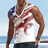 ieftine Tricou patriotic pentru veterani-Tricouri patriotice pentru bărbați Tricou cu steagul american US Tricou cu mânecă scurtă Tricou 3D Print Tricou cu gât rotund Modă Zilnic Basic Stradal Casual Zilnic Negru Alb Albastru Vară Primăvară
