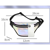 abordables stockage de bagages et de voyage-Sac banane en TPU coloré, sac de poitrine laser pour femme, sac à bandoulière de course en plein air imperméable, sac suspendu en PVC transparent