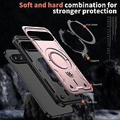 お買い得  その他のスマホケース-電話 ケース 用途 グーグル ピクセル9プロ ピクセル9プロXL ピクセル9 バックカバー スタンド付き 磁石バックル ワイヤレス充電をサポート レトロ風 TPU PC