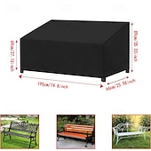 ieftine Huse pentru mobilierul de patio-1 bucată 420d oxford husă de praf pentru bancă de exterior husă de mobilier husă de mobilier de terasă în aer liber, negru