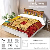 cheap Duvet Cover Sets-Three piece set of African primitive tribal character prints down duvet cover hotel bedroom guest room famous guest bed bedding comfortable set 1 down duvet cover 2 pillowcases king size bed s