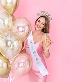 voordelige Verjaardagsfeest Benodigdheden-verjaardagsfeestje modieuze verjaardagsversieringen 2-delige set voor meisjes en vrouwen hoofdband en sjerp met &#039;it&#039;s my birthday&#039; verkrijgbaar in meerdere kleurencombinaties