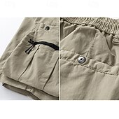 cheap Classic-Men's Cargo Shorts Shorts Summer Shorts Drawstring Elastic Waist Zipper Pocket Plain Comfort Wearable Knee Length Outdoor Sport Daily Fashion Casual Black Brown