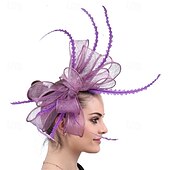 baratos Chapéus e Fascinators-Peça para Cabeça Sinamay Casamento Festa de Noite Elegante Casamento Com Boné Capacete Chapéu