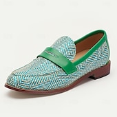 baratos Sapatos de Tecido Texturizado-Homens Mocassins e Slip-Ons Pele PU Tecido de náilon Respirável Confortável Antiderrapante Com Cadarço Verde Outono Inverno