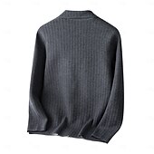 billige Herre Elite Yttertøy-herre ullblazer jakke genser frakk skole formell bryllup elegant varm vår høst ull nylon ensfarget jacquard flere lommer komfortabel enkeltspent blazer med to knapper svart mørkegrå militærgrønn