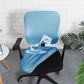 preiswerte Wasserdichte Abdeckung-Stretch-Stuhlbezüge für Computerstühle, wasserdicht, Kunstleder, geteilter Bürostuhlbezug, Gaming-Sessel, Sitzbezug, schmutzabweisend, abnehmbar