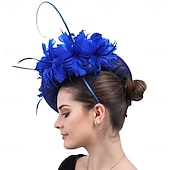 billiga Hattar och fascinators-Huvudbonad Faux Linne Fjädrar Bröllop Kvällsfest Elegant Bröllop Med Fjäder Hårbonad Huvudbonader