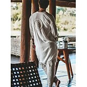 tanie Najfatalniejszy-Retro / vintage Średniowieczne Renesansowa Koszula Kimono Pirat Wiking Frędzel Jednokolorowe Strój na bal maskowy Męskie Piracki Bal maskowy Urlop Codzienne Dla dorosłych Koszula
