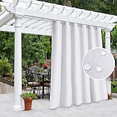 billiga Vattentäta gardiner-vattentäta utomhusgardiner för inomhusbröllop uteplats tjock sekretesshylsa gardiner för bröllop sovrum, vardagsrum, veranda, pergola, cabana, 1 panel