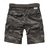 baratos Clássico-Homens Bermuda Cargo Shorts camuflados Shorts de verão Botões Bolso multi Bolso com aba Tecido Côr Camuflagem camuflagem Conforto Vestível Comprimento do joelho Ao ar livre Esporte Diário Moda Casual