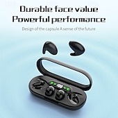 זול אוזניות אלחוטיות אמיתיות TWS-אוזניות Bluetooth אלחוטיות לשינה 2 באחד דקיקות הפחתת רעש תצוגה דיגיטלית עם חיי סוללה ארוכים