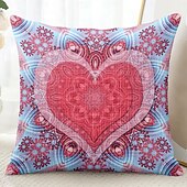 cheap Boho Style-Mandala Bohemian Heart Decorative Toss Pillows Cover 1PC Soft Square Couch Cushion Case Pillowcase for Bedroom Livingroom Sofa Chair