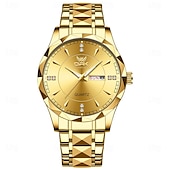 economico Orologi al quarzo-Orologio di Lusso Brand OPK Orologio in Acciaio Inossidabile Business Doppio Calendario Impermeabile Orologio da Uomo Multi Funzione Luce Notturna