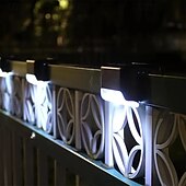 billiga Utomhuslampetter-6 st led utomhus vattentät solcellslampor vägglampa uteplatsbelysning staket trappa steg däck innergård trädgårdsbelysning varmt ljus vitt ljus färg ljus