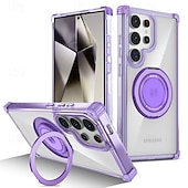 abordables Coques Samsung-téléphone Coque Pour Samsung Galaxy S24 Ultra Plus S23 Ultra Plus S22 Plus Ultra Coque Arrière avec Support Magnétique Antichoc Rétro PC