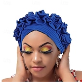 baratos Capacete de Casamento-Chapéu Combinação Poliéster / Algodão Chapéu mole turbantes Casamento Casual Boho Com Fru-Fru Cor Pura Capacete Chapéu