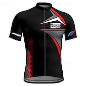 abordables Maillots pour hommes-Homme Maillot de cyclisme Géométrique Manche Courte Cyclisme T-shirt Maillot avec 3 poches arrière VTT Vélo tout terrain Séchage Rapide Design Anatomique Évacuation de l&#039;Humidité Respirant Des sports