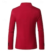 abordables Blazers Clásicos para Hombres-Hombre Graduación chaqueta Negocio Fiesta de Cóctel Fiesta de Boda Moda Casual Primavera Otoño Poliéster Plano Botones Bolsillo Cómodo Botonadura Simple Chaqueta de sport Negro Blanco Rojo Color Caquí