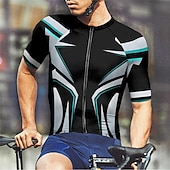 abordables Maillots pour hommes-Homme Maillot Velo Cyclisme Manche Courte Cyclisme Tee-shirt Maillot avec 3 poches arrière VTT Vélo tout terrain Respirable Séchage rapide Conception anatomique Mèche Rouge Bleu Bleu Ciel Des sports