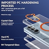 cheap Samsung Cases-Phone Case For Samsung Galaxy Z Fold 3 Back Cover Magnetic Support Wireless Charging Shockproof Retro PC
