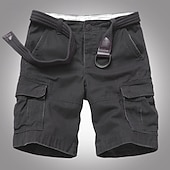 baratos Clássico-Homens Bermuda Cargo Shorts camuflados Shorts de verão Botões Bolso multi Bolso com aba Tecido Côr Camuflagem camuflagem Conforto Vestível Comprimento do joelho Ao ar livre Esporte Diário Moda Casual