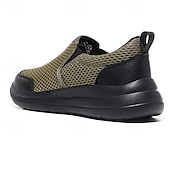 billiga Slip-ons och loafers till herrar-moderna slip-on-sneakers för män, grå mesh med elastisk slingring, snygga och bekväma urbana skor