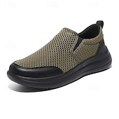 billiga Slip-ons och loafers till herrar-moderna slip-on-sneakers för män, grå mesh med elastisk slingring, snygga och bekväma urbana skor