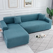 cheap Sofa Cover-Elastic Jacquard Fabric Sofa Cover Stretch Couch Cover Sectional L Shape Sofa Slipcover Corner Case for Living Room 1/2/3/4 Seat