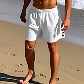economico Vacanza-Per uomo Shorts Shorts di Lino Pantaloncini Estivi Shorts da Spiaggia Coulisse Elastico in vita Bottone laterale Semplice Comodità Traspirante Lunghezza al ginocchio All&#039;aperto Quotidiano Ferie Moda
