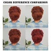 abordables Perruques de qualité supérieure-Perruque Synthétique Frisé Jerry Tissage bouclé Coupe Pixie Coupe Asymétrique Fabriqué à la Machine Perruque 10 pouces A1 Cheveux synthétiques Femmes Classique Dégradé de couleur Cheveux Mèches