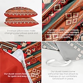 cheap 100% Cotton-Ethnic Vintage Duvet Cover Full Size Bedding Set Bed Sets Quilt Cover Soft Lightweight Comforter Cover with 2 Pillowcases for Summer Spring